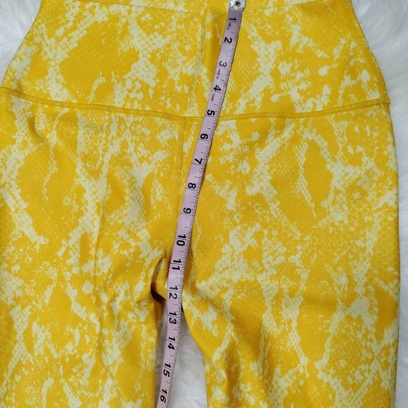Carbon38 Yellow Snakeskin Print Leggings L - Picture 6 of 10